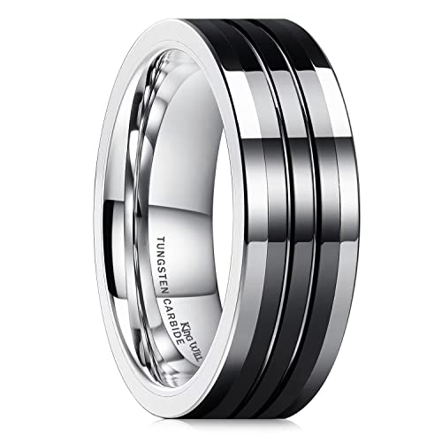 King Will Men Tungsten Wedding Band 8mm Size 14 at Amazon
