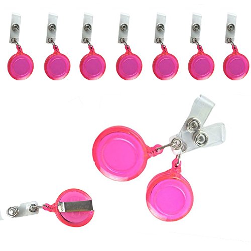 50 Pcs Per Pack New ID Badge Holder Reel Retractable Key Clip Wholesale Price Pink