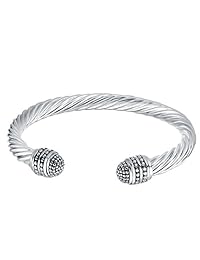 UNY Fashion Jewelry - Brazalete de alambre retro antiguo, elegante y hermoso de San Valentín