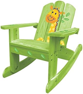 Lohasrus Kids Dual Non-toxic Water-based Green Painted Finish Rocking Chair