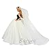BARWA Beige Wedding Dress with Veil Evening Party Princess Beige Gown Dress for 11.5 Inch Girl Doll