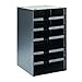 MMF Industries STEELMASTER 5-Tier Storage Organizer | 4 Adjustable Shelves | Label Holders | Black | Scratch & Chip-Resistant Finish | Office Accessories
