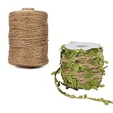 500 Feet 2mm Natural Jute Twine and 66 Feet Burlap