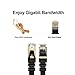 Cat8 Ethernet Cable 20 FT White, High Speed 40 Gigabit Shielded (SSTP) Computer Internet Flat Cable LAN Network Cable with Gold Plated Rj45 Connectors - CAT-8 20 feet White