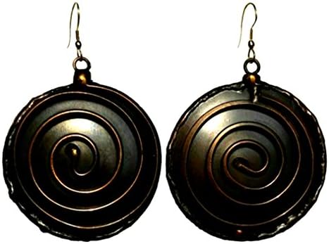 Fashion Jewelry - Natural, Rustic, Bronze Swirl Drop Earring - Perfect for Fall Season.