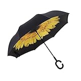 Inverted Umbrella, ELOVTOP Windproof Cars Double Layer Folding Reverse Umbrella