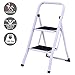 Giantex 2 Step Ladder Folding Steel Step Stool Steel Stepladders with Anti-slip Heavy Duty with 330Lbs Capacity