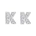 EVER FAITH Initial Letter K Earrings 925 Sterling Silver White Cubic Zirconia Tiny Alphabet Stud Earring for Woman Sensitive Ears