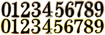 High Quality Self Adhesive House Door Bin Number Numbers Digit Address Gloss Finish Home Sign 0-9 Lockers Doors Office Property Silver and Gold (Number 1 Silver)