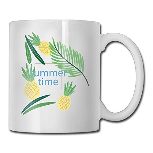 Fashion Pineaple Summer Time 11 Ounce White Ceramic Custom Coffee Tea Mug Cup