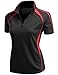 Coolon 2 Tone Collar Zipup Polo T-Shirt Black L