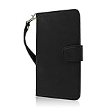 MPERO HTC One Max Wallet Case, [Flex Flip] Cover with Card Slots and Wrist Strap (Black)