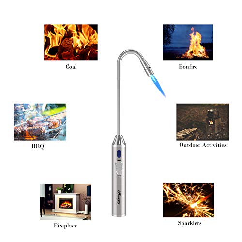 Butane Lighter Torch Lighter Jet Flame Long Lighter Refillable Butane Lighter Flexible Grill Lighter for Gas BBQ Camping Fire Fireplace Lighter(Butane Not Included for Shipping Safety) - Thumbnail 6