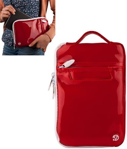 Vangoddy Select 7 inch Red Gloss Hydei HTC Clutch Bag for The View, Flyer, and roid, Snapdragon, Front and Rear Camera Model!!!