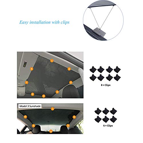 topfit Sunroof Sunshade Compatible Tesla Model 3 (2 of Set)