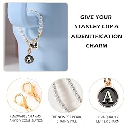 Letter Charm for Stanley Cup，Pearl Chain