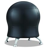 Safco Products Zenergy Ball Chair 4751BV, Black Vinyl, Low Profile, Easy-to-Clean, Steel Legs