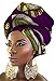 Ababalaya Women's Extra Long African Traditional Print Head Scarf Wrap Tie 35×43 inch,1