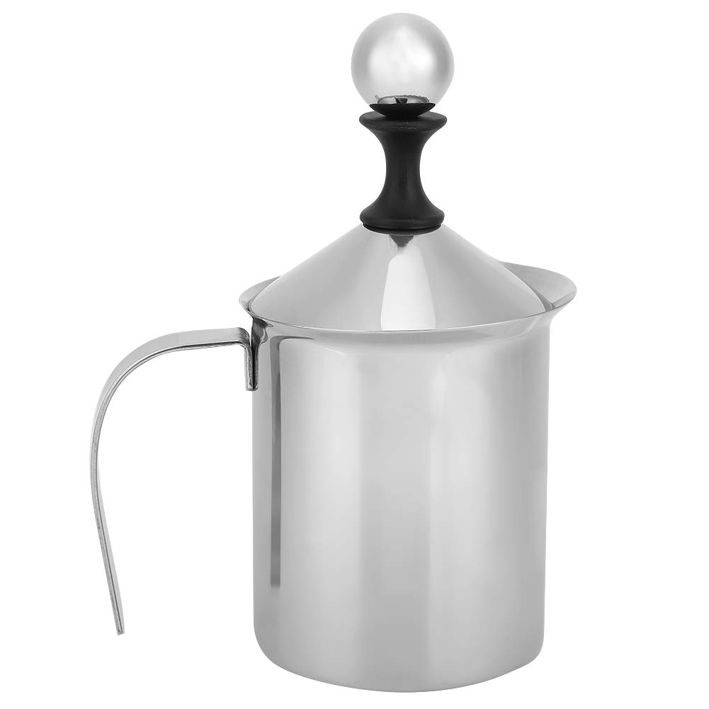 Easy to Use Practical Easy‑Grip Handle Double‑Froth‑Screen Design Milk Foamer, Milk Frothing Pitchers, for Home‑Made Lattes Cappuccinos(800CC)