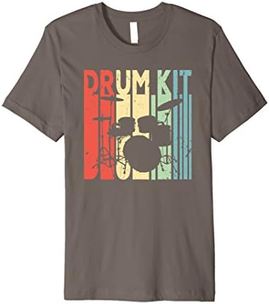 Mens Drum Kit Vintage Retro Premium T Shirt Large Asphalt