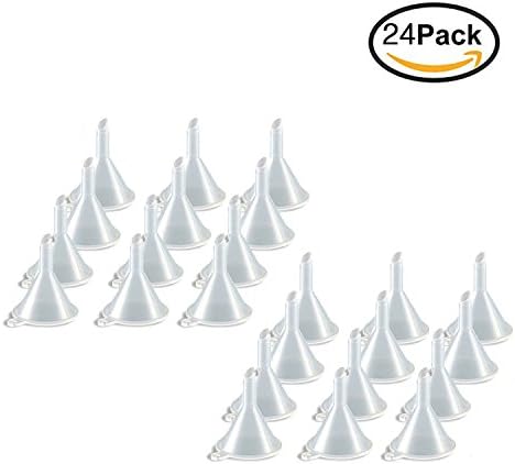 Small Plastic Funnel, UTOSMILE 1-1/5" Mouth Diameter Mini Filter Funnel for Bottle Filling and Perfume, 24-Pack