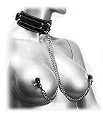 Flirt Sm Sex Screw Nipple Clamps Neck Bondage Restraint Leather Collar Frisky Coveted Collar and Clamp Union Sex Sexy Toys Female Masturbation Tools Pu Leather Metal Screw Bondage Bdsm Neck Collar Set with Nipple Clamps Breast Chest Clip for Women Couple Lovers Black Adjustable Pu Leather Collar Screw Nipple Clamps Set with Lock