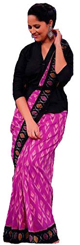 Nikhilam Pure Cotton Mal-Mal Printed Saree for Womens | with Black Blouse | without Pum Pum Lace