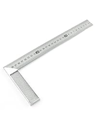 Uxcell Acero Inoxidable Derecho Medición Ángulo Plaza Regla, 30 cm