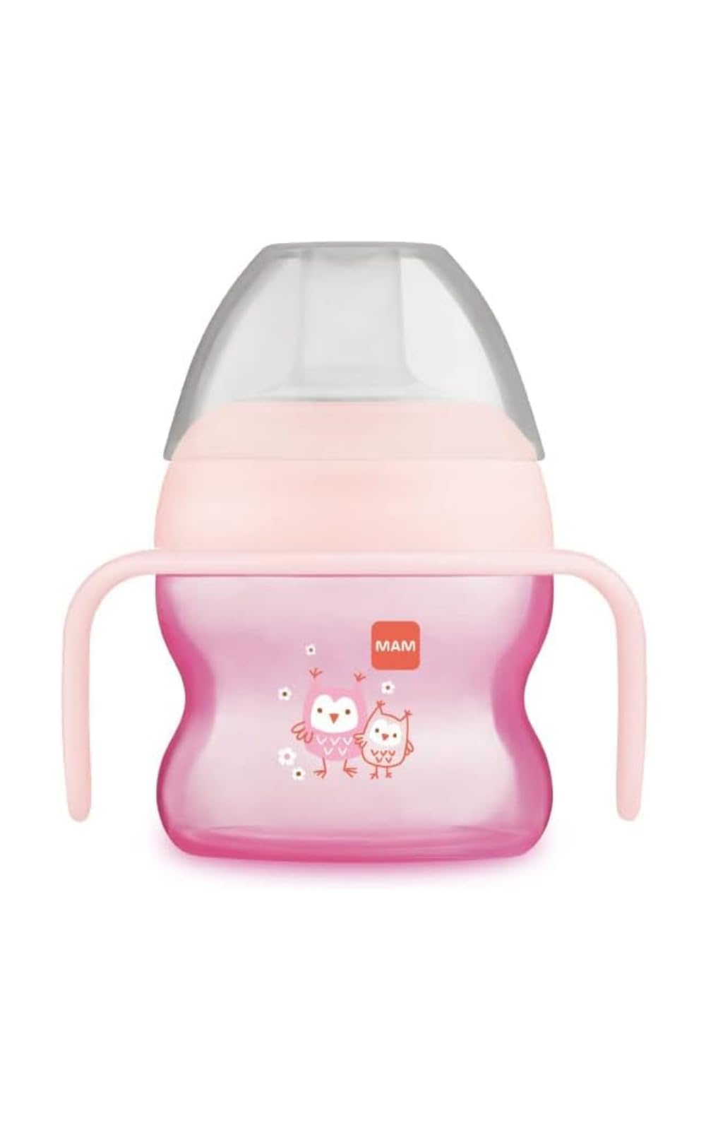 MAM Starter Cup with Non-Slip Handles and Spout, 4+ Months, 150 ml, Pink