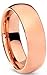 Tungsten Wedding Band Ring 7mm for Men Women Comfort Fit 18K Rose Gold Plated Plated Domed Polished