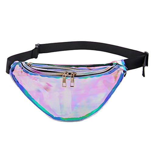 Multifit creative hologram waist bag sports outdoor fanny pack pu…