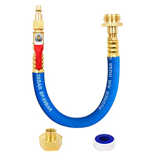 Jusen RV Antifreeze kit Sprinkler Adapter with ShutOff Valve, 12inch air Compressor Male and