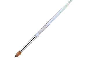 MakarttPro Kolinsky Crimped Acrylic Nail Brush for Acrylic Powder and EMA Monomer Application, Made for Professional Nail Technicians and Beginner Nail Students, Size #12