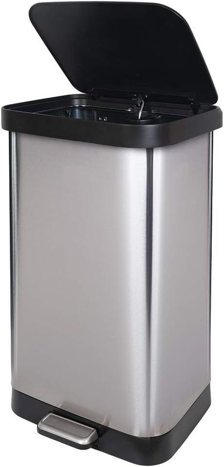 GLAD GLD-74507 Extra Capacity Stainless Steel Step Trash Can with Clorox Odor Protection of The Lid, Fits All 20G Garbage Waste Bags, 20 Gallon: Home & Kitchen