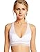 DOBREVA Women's Wire Free Deep V Lace Back Lightly Lined Soft Lace Bralette White Small