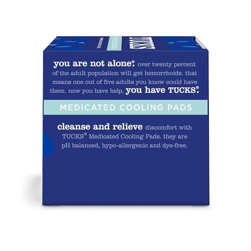 TUCKS MEDICATED COOLING PADS, 100 COUNT – PADS WITH WITCH HAZEL, CLEANSES SENSITIVE AREAS, PROTECTS FROM IRRITATION, HEMORRHOID TREATMENT, MEDICATED PADS USED BY HOSPITALS
