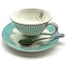 Krysclove Vintage Ceramic Teacup Elegant Coffee Cup with Spoon and Saucer Set,Royal Bone China Tea Cups (Stripe)