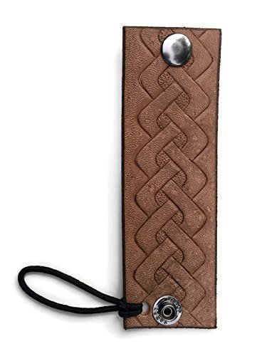 Amazon Com Hand Tooled Celtic Knot Brown Viking Leather Hair Tie