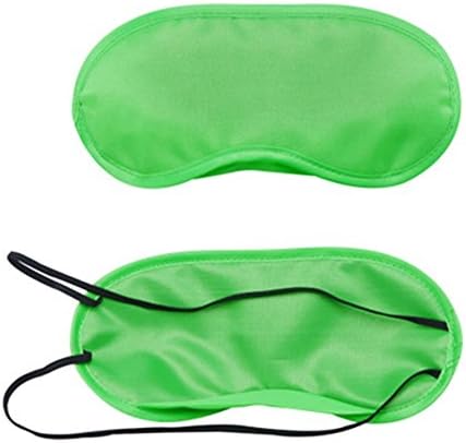 ItemsQuest 12 Pack Eye Mask Shade Cover Blindfold Travel Sleep Cover with Nose Pad (Green)