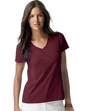 Hanes Women's Nano-T V-Neck T-Shirt_Maroon