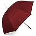 Rainlax Windproof Golf umbrella 62 Inch Extra Large Double Canopy Automatic Open Outdoor Rain&Wind Umbrellas (Wine)