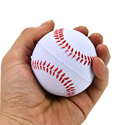 Pomeat Foam Baseball, 3Pcs Squeeze Sport Balls Foam Replacement Baseballs for Kids Sports Themed Party Favor Toys and Stress Relief