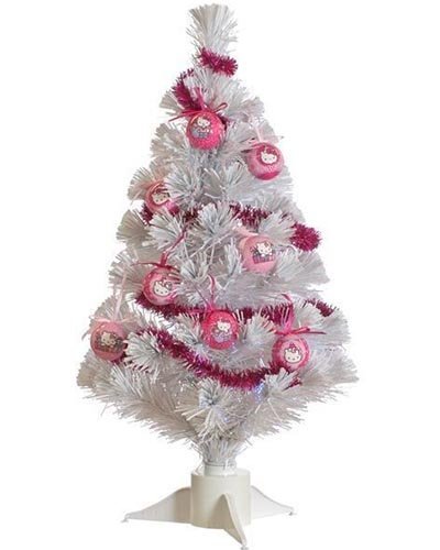 60cm 2ft Hello Kitty Pre Lit Decorated Fibre Optic Christmas