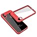 iPhone X Case, Vinve Anti-Scratch Shockproof [ Perfect Fit ] Cover Clear Hard Back Panel + TPU Bumper Slim Case for iPhone x -Red