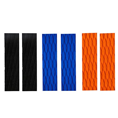 Jili Online 2 Pieces EVA Traction Anti-Skid Grip Mat Pad with Adhesive for Boat Decks, Kayaks, Surfboards, Standup Paddle Boards, Skimboards, Longboards - 3 Colors - Black, 35x10cm