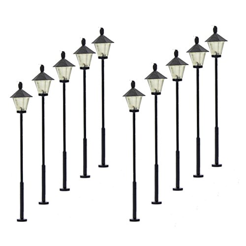 LYM09 10 pcs Model Railway Led Lamppost Lamps Street Lgihts N Scale 4.5cm 12V New