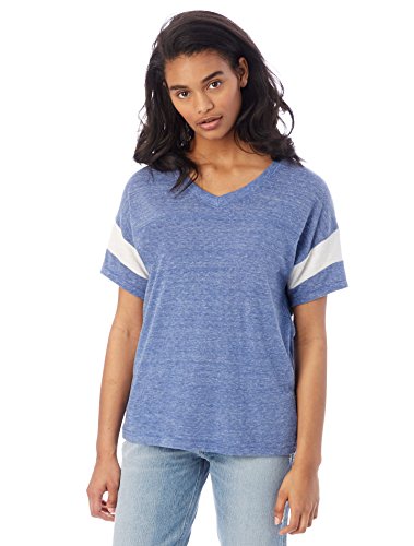Alternative Women's Eco Jersey Powder Puff Tee, Eco Pacific Blue/Eco Ivory, X-Large