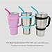NEW DESIGN Anti-slip Handle for 30 Oz YETI Rambler - Fits RTIC Tumbler SIC Cup Thermik and other 30 ounces Tumblers- with Free Silicone Drinking Straw + Cleaning Brush - Teal (Tumbler not included)