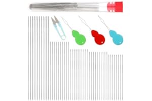 100 Pcs Beading Needles Set ，5 Sizes Seed Beads Needles Long Straight Beading Thread Needles and Beading Supplies, There are 