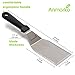 Metal Spatula Stainless Steel and Scraper - Professional Chef Griddle Spatulas Set of 3 - Heavy Duty Accessories Great for Cast Iron BBQ Flat Top Grill Skillet Pan - Commercial Grade